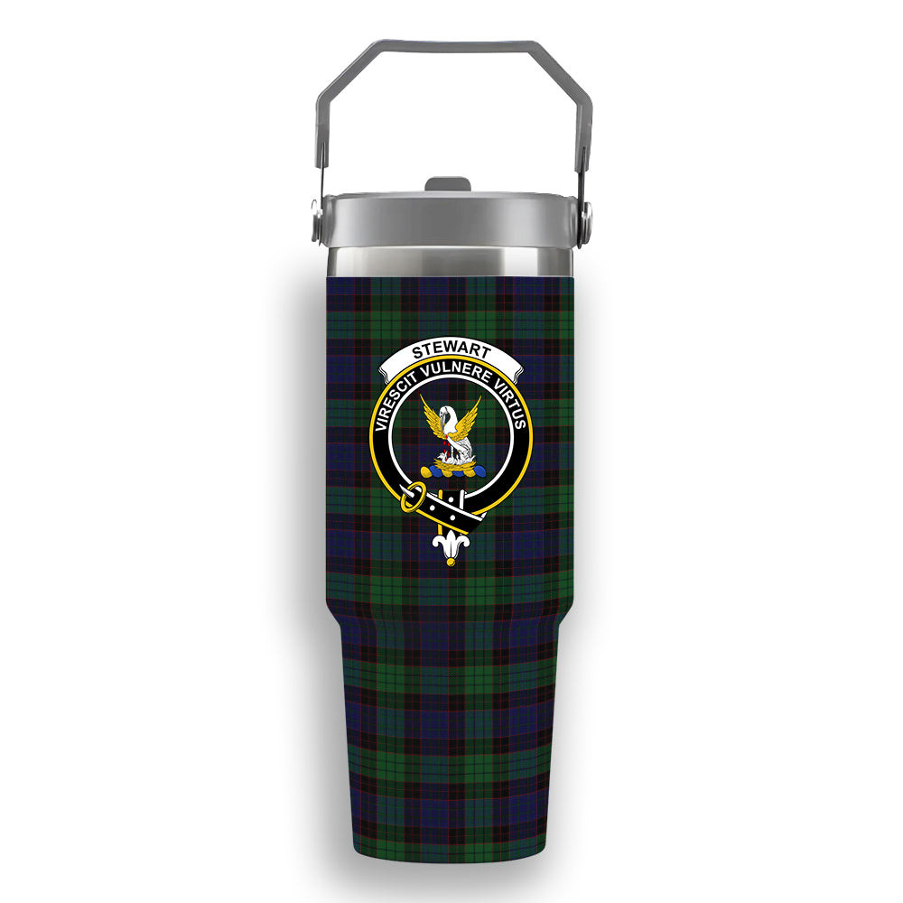 ScotsTee Shop Scottish Stewart Old Crest Tartan Flip Straw Tumbler 20oz 30oz