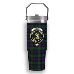 ScotsTee Shop Scottish Stewart Old Crest Tartan Flip Straw Tumbler 20oz 30oz