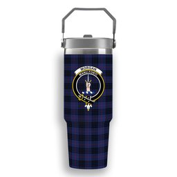 ScotsTee Shop Scottish Morgan Modern Crest Tartan Flip Straw Tumbler 20oz 30oz