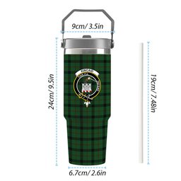 ScotsTee Shop Scottish Kincaid Crest Tartan Flip Straw Tumbler 20oz 30oz