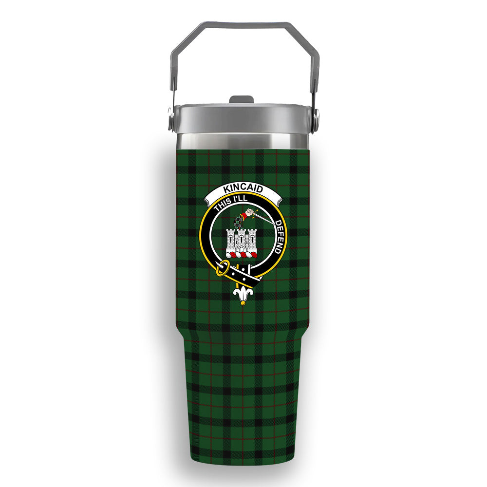 ScotsTee Shop Scottish Kincaid Crest Tartan Flip Straw Tumbler 20oz 30oz
