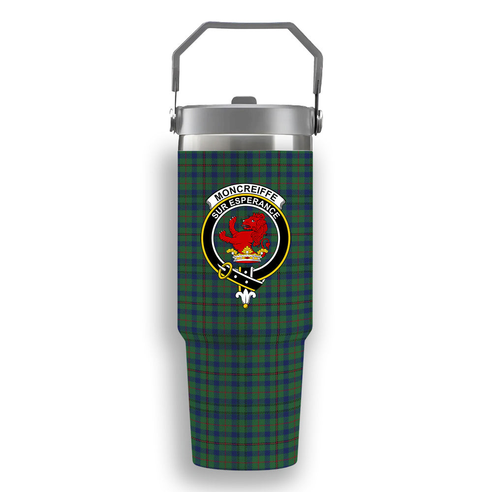 ScotsTee Shop Scottish Moncreiffe of Atholl Modern Crest Tartan Flip Straw Tumbler 20oz 30oz