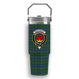 ScotsTee Shop Scottish Moncreiffe of Atholl Modern Crest Tartan Flip Straw Tumbler 20oz 30oz