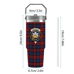 ScotsTee Shop Scottish McLachlan Modern Crest Tartan Flip Straw Tumbler 20oz 30oz