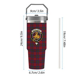 ScotsTee Shop Scottish McGillivray Crest Tartan Flip Straw Tumbler 20oz 30oz