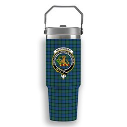 ScotsTee Shop Scottish MacThomas Crest Tartan Flip Straw Tumbler 20oz 30oz