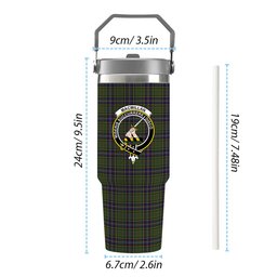 ScotsTee Shop Scottish MacMillan Hunting Modern SC Crest Tartan Flip Straw Tumbler 20oz 30oz