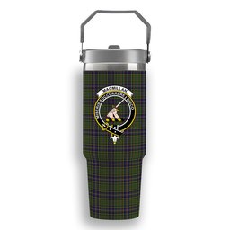 ScotsTee Shop Scottish MacMillan Hunting Modern SC Crest Tartan Flip Straw Tumbler 20oz 30oz