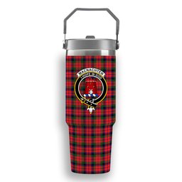 ScotsTee Shop Scottish MacNachten Modern Crest Tartan Flip Straw Tumbler 20oz 30oz
