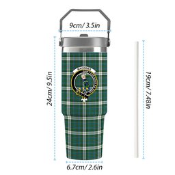 ScotsTee Shop Scottish MacInnes Dress Ancient Crest Tartan Flip Straw Tumbler 20oz 30oz
