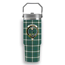 ScotsTee Shop Scottish MacInnes Dress Ancient Crest Tartan Flip Straw Tumbler 20oz 30oz