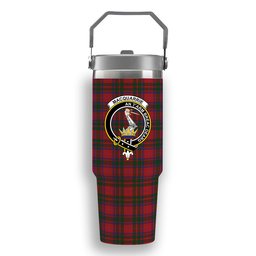 ScotsTee Shop Scottish MacQuarrie 3 Crest Tartan Flip Straw Tumbler 20oz 30oz