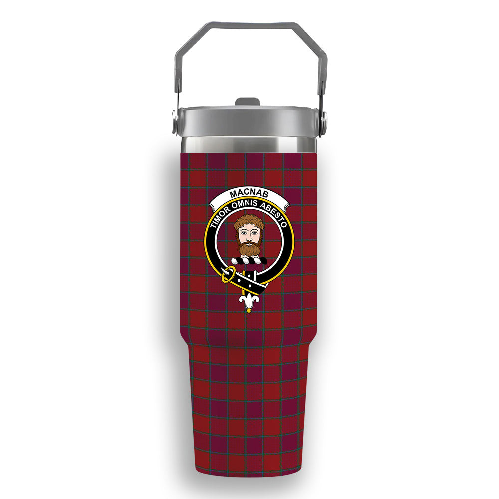 ScotsTee Shop Scottish MacNab Old Crest Tartan Flip Straw Tumbler 20oz 30oz