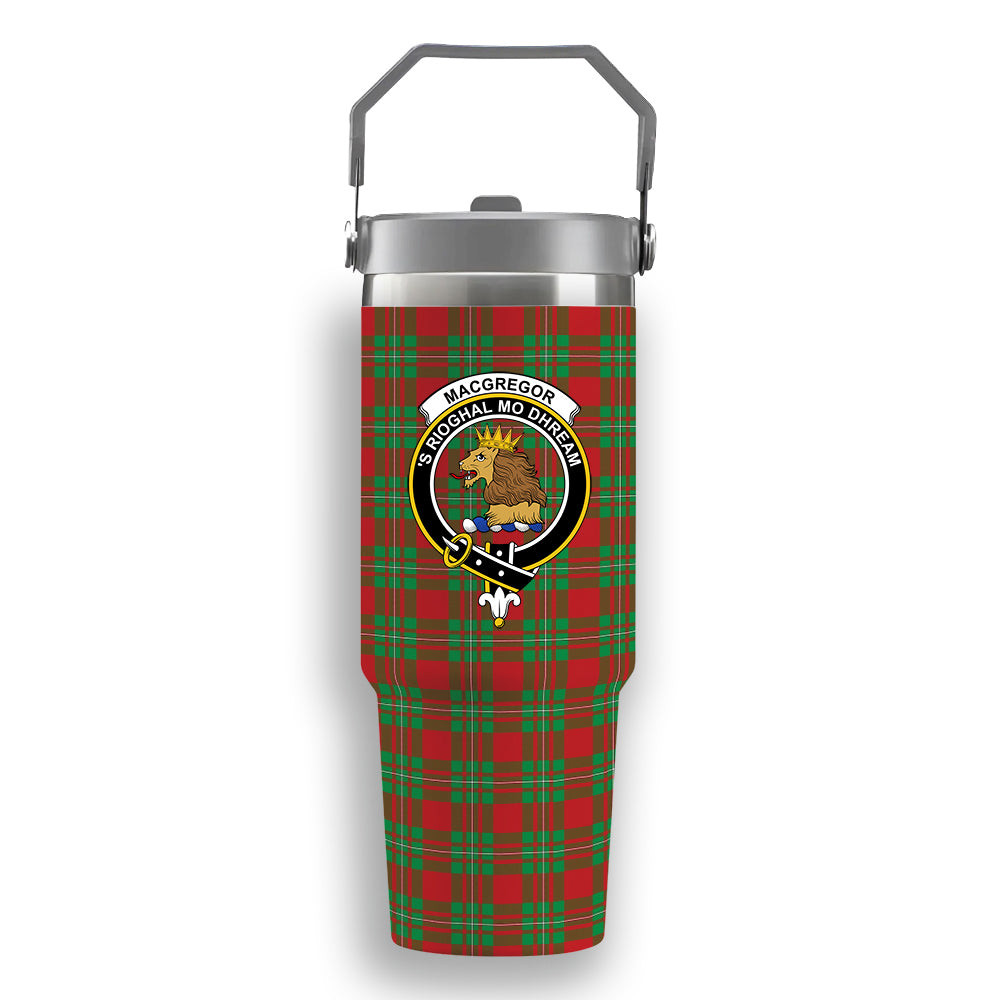 ScotsTee Shop Scottish MacGregor Modern SC Crest Tartan Flip Straw Tumbler 20oz 30oz