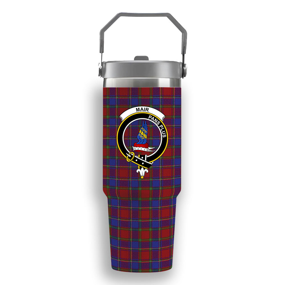 ScotsTee Shop Scottish Mair Crest Tartan Flip Straw Tumbler 20oz 30oz