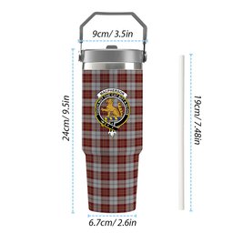 ScotsTee Shop Scottish MacPherson Dress Burgundy Dance Crest Tartan Flip Straw Tumbler 20oz 30oz