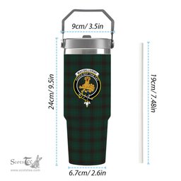 ScotsTee Shop Scottish MacGillivray Hunting Modern Crest Tartan Flip Straw Tumbler 20oz 30oz