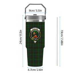 ScotsTee Shop Scottish McAlpine Modern Crest Tartan Flip Straw Tumbler 20oz 30oz