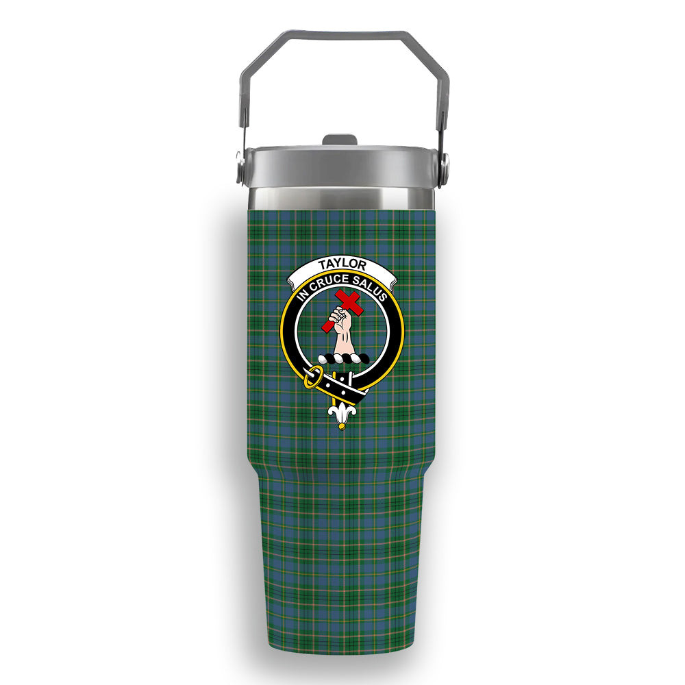 ScotsTee Shop Scottish Taylor Ancient Crest Tartan Flip Straw Tumbler 20oz 30oz