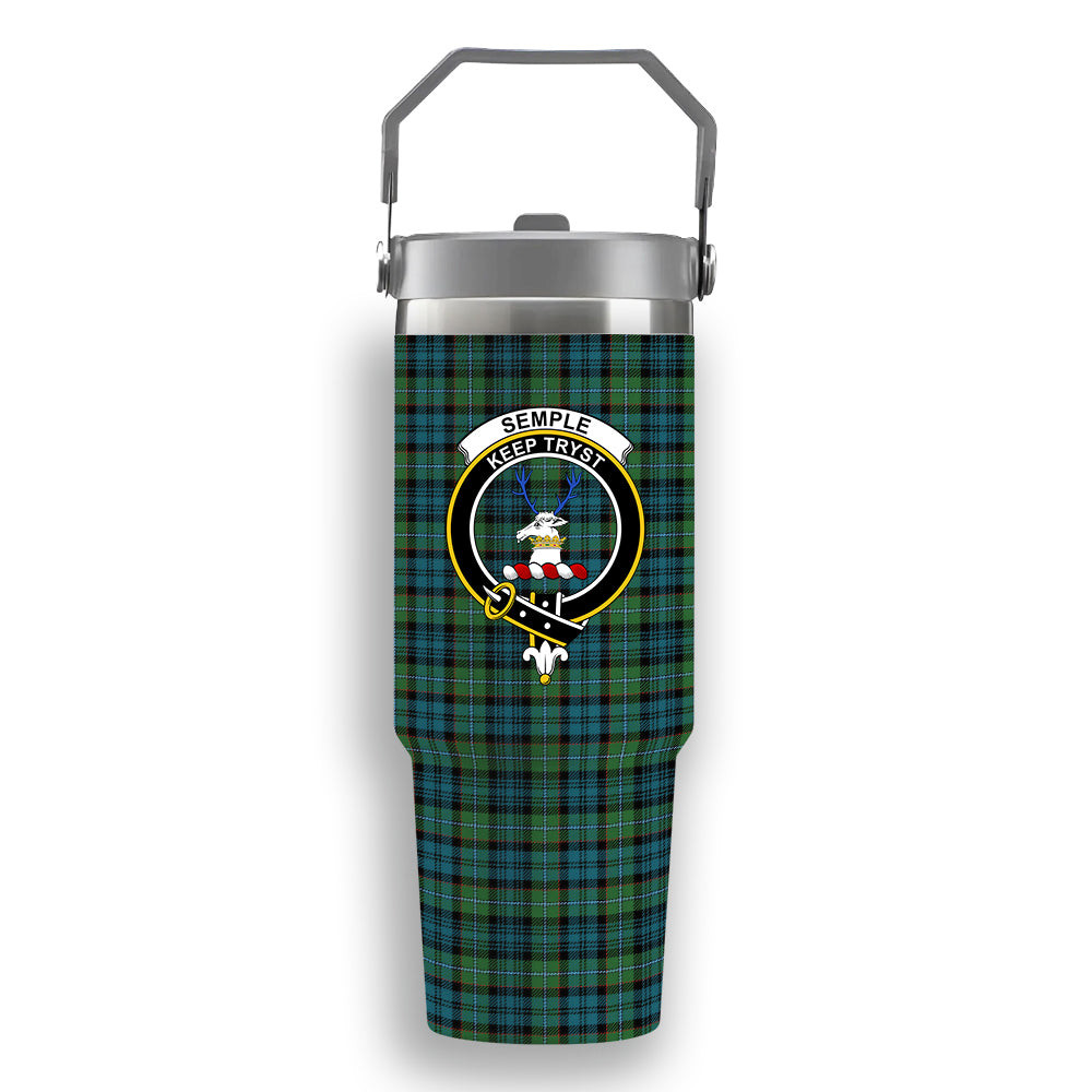ScotsTee Shop Scottish Semple Ancient Crest Tartan Flip Straw Tumbler 20oz 30oz