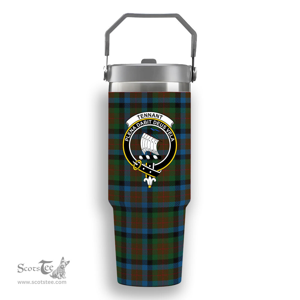 ScotsTee Shop Scottish Tennant 2 Crest Tartan Flip Straw Tumbler 20oz 30oz