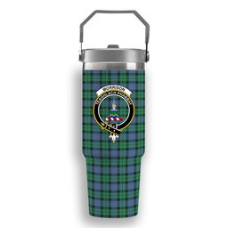 ScotsTee Shop Scottish Morrison Ancient Crest Tartan Flip Straw Tumbler 20oz 30oz