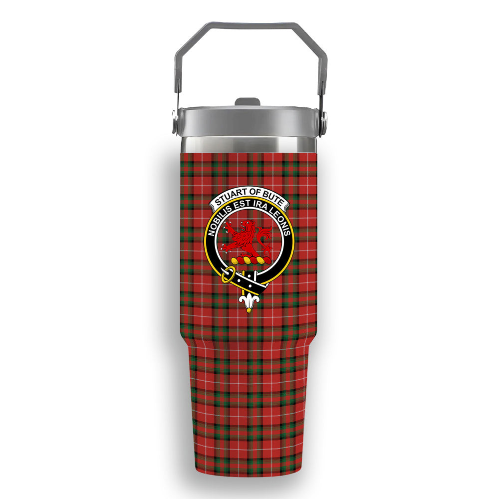 ScotsTee Shop Scottish Stuart Of Bute Ancient Crest Tartan Flip Straw Tumbler 20oz 30oz