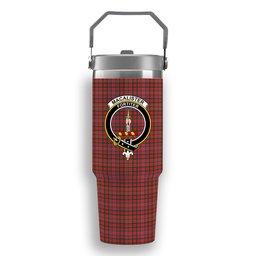 ScotsTee Shop Scottish MacAlister Modern SC Crest Tartan Flip Straw Tumbler 20oz 30oz