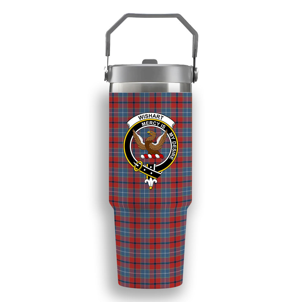 ScotsTee Shop Scottish Wishart Dress Ancient Crest Tartan Flip Straw Tumbler 20oz 30oz