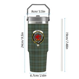 ScotsTee Shop Scottish Kelly Dress Crest Tartan Flip Straw Tumbler 20oz 30oz