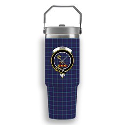 ScotsTee Shop Scottish Kircaldy Crest Tartan Flip Straw Tumbler 20oz 30oz