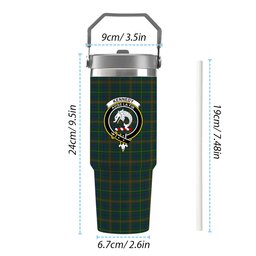 ScotsTee Shop Scottish Kennedy 2 Crest Tartan Flip Straw Tumbler 20oz 30oz