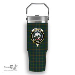 ScotsTee Shop Scottish Kennedy 2 Crest Tartan Flip Straw Tumbler 20oz 30oz