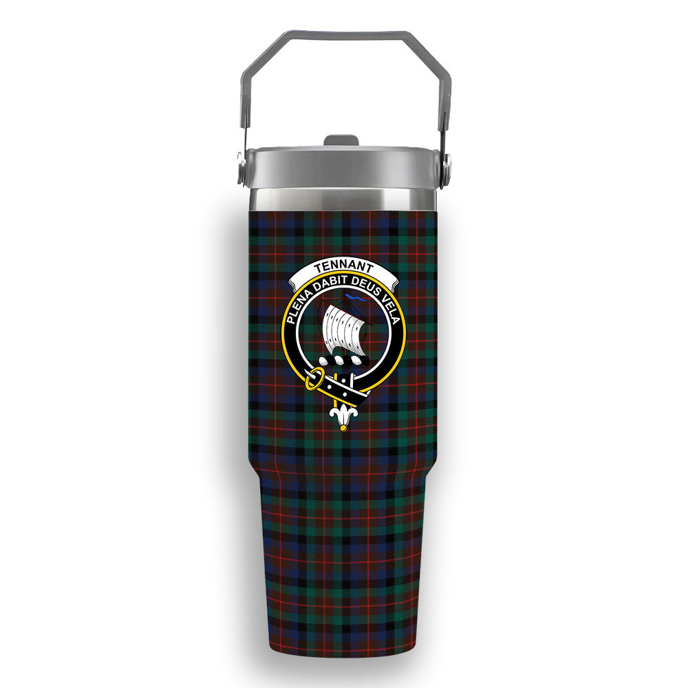 ScotsTee Shop Scottish Tennant Modern Crest Tartan Flip Straw Tumbler 20oz 30oz