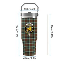 ScotsTee Shop Scottish Thomson Hunting Modern Crest Tartan Flip Straw Tumbler 20oz 30oz