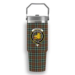 ScotsTee Shop Scottish Thomson Hunting Modern Crest Tartan Flip Straw Tumbler 20oz 30oz