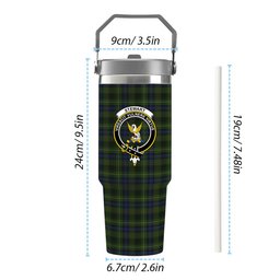 ScotsTee Shop Scottish Stewart Hunting Crest Tartan Flip Straw Tumbler 20oz 30oz