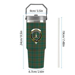 ScotsTee Shop Scottish Shaw of Tordarroch Hunting Ancient Crest Tartan Flip Straw Tumbler 20oz 30oz