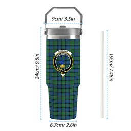 ScotsTee Shop Scottish Stirling Crest Tartan Flip Straw Tumbler 20oz 30oz