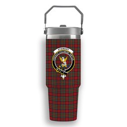 ScotsTee Shop Scottish Stewart Royal Crest Tartan Flip Straw Tumbler 20oz 30oz
