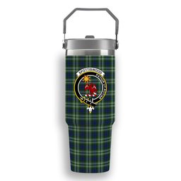 ScotsTee Shop Scottish Spottiswood Crest Tartan Flip Straw Tumbler 20oz 30oz