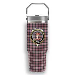 ScotsTee Shop Scottish Robertson Dress #2 Modern Crest Tartan Flip Straw Tumbler 20oz 30oz