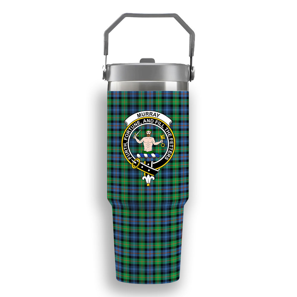 ScotsTee Shop Scottish Murray of Atholl Ancient Crest Tartan Flip Straw Tumbler 20oz 30oz