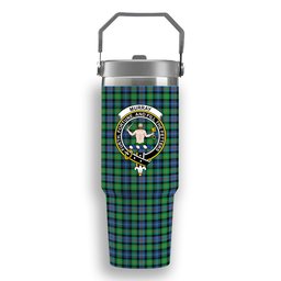 ScotsTee Shop Scottish Murray of Atholl Ancient Crest Tartan Flip Straw Tumbler 20oz 30oz