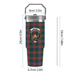 ScotsTee Shop Scottish Rattray of Lude Ancient Crest Tartan Flip Straw Tumbler 20oz 30oz