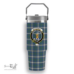 ScotsTee Shop Scottish MacDowall Modern Crest Tartan Flip Straw Tumbler 20oz 30oz