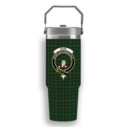 ScotsTee Shop Scottish Ross Hunting 2 Crest Tartan Flip Straw Tumbler 20oz 30oz