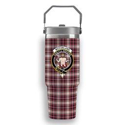 ScotsTee Shop Scottish McFarland Dress Modern Crest Tartan Flip Straw Tumbler 20oz 30oz
