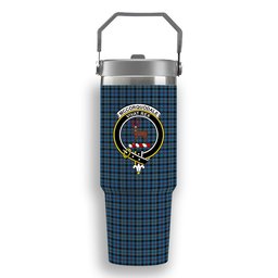 ScotsTee Shop Scottish McCorquodale Crest Tartan Flip Straw Tumbler 20oz 30oz