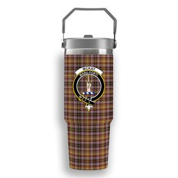 ScotsTee Shop Scottish McKay of Strathnaver Ancient Crest Tartan Flip Straw Tumbler 20oz 30oz